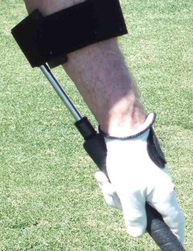 (Elbow to Elbow)-(Stabilized wrist on plane) Baseball position of hands at the top of the stroke.