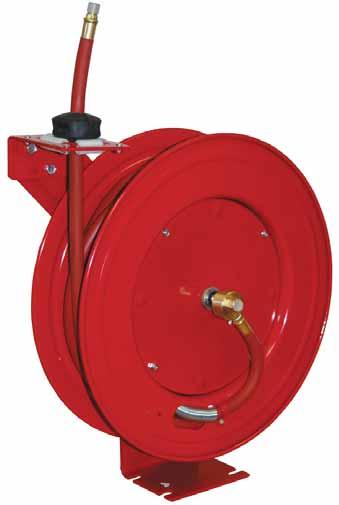 ATD-31166 3/8 x 50 Retractable Air Hose Reel Owner s Manual Features Heavy-gauge, all-steel reel assembly 8-position ratchet mechanism locks reel at desired hose length 5-position adjustable roller