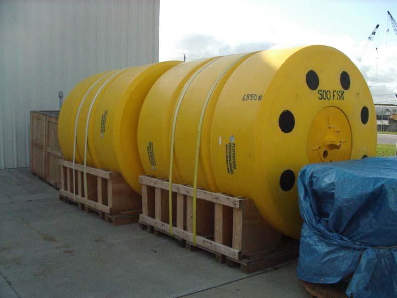 Each array assembly is supported in the water column by Sub-Surface Buoys.