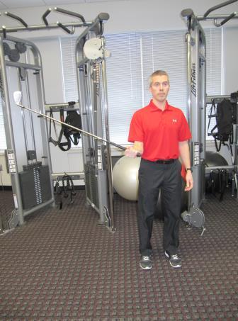 Pronation and Supination Without letting your elbow or upper arm move, slowly twist the club from side to side. The club should move in a vertical plane as you rotate your forearm from side to side.