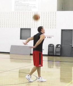 Progressively toss the ball higher and higher above your head -