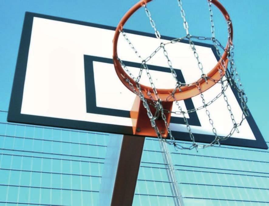 The net is made from nylon and measures a thickness of 6 mm. 100155 A Ground socket standard for basketball heavy Duty Order No. Type Projection Backboard 100151 Basketball Heavy Duty 1.