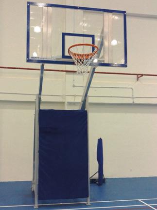 The basketball post mobile outdoor is also equipped with a non-foldable basketball ring and net.