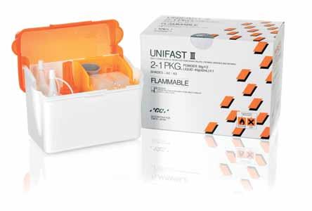 UNIFAST III 2-1 Package Kit contains: Powder 35g A3 (1), Powder 35g A2 (1), Liquid 40g