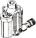 SINGLE-ACTING HYDRAULIC SYSTEMS A basic single-acting hydraulic system consists of a manual or power pump that moves the hydraulic fluid, a hydraulic hose that carries the fluid, and a cylinder or