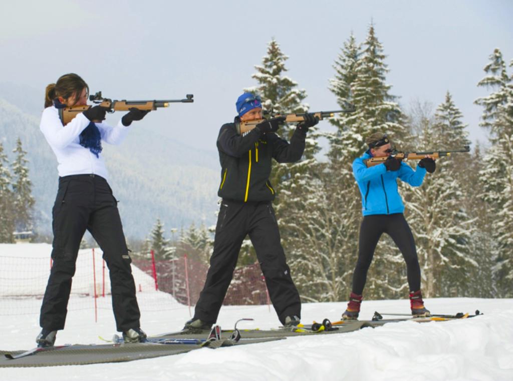BIATHLON Have you ever heard about the biathlon discipline? It combines cross country skiing and shooting (air brush). Giardino Mountain offers you to try this discipline.