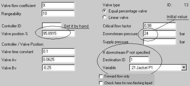 User s Guide CC-DYNAMICS Version 5.5 Notes: 1. The jacket pressure controls the steam feed flow rate automatically. This mechanism can be defined in this way: 2.