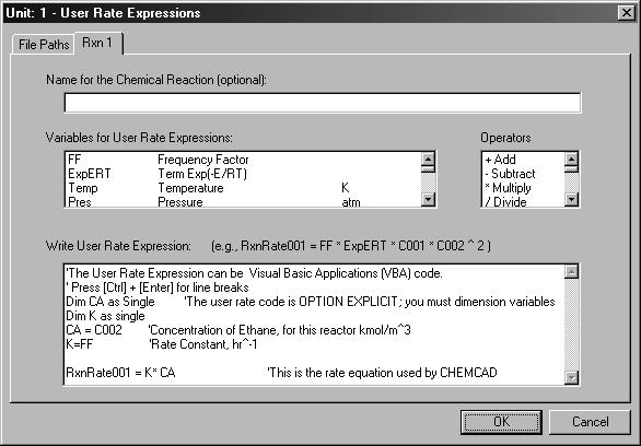 CC-DYNAMICS Version 5.5 User s Guide The Kinetic and Batch Reactor models both have a concentration option of mass/volume. This setting also changes the reaction stoichiometry to units of mass.