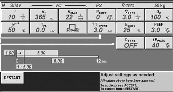 N in header indicates NIV Vent Type. 2T I SPONT setting button. Note D SENS defaults to OFF. Figure 7.