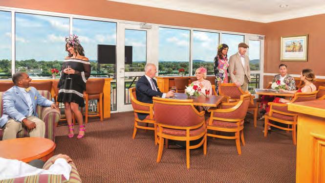 SUITE CAPACITIES Single suite accommodates 24 guests Double suite accommodates 50 guests Dining tables in the Jockey Club