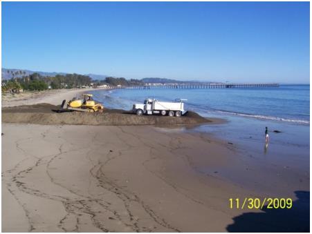 sediment from the Goleta Slough detention basins on Goleta Beach from 1994-2010 Due to the drought, no deposition occurred from