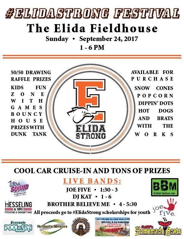 4 Mark your calendar for Sunday, Sept. 24th to come to the Elida Strong Festival.