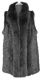 28 Knitted Mink Tail Vest Bleached