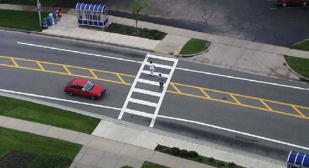 Suitable location for a marked crosswalk: