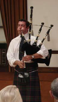After adjudicating the piping competition earlier in the day, he marched in with the classic 4/4 march Flett from Flotta.