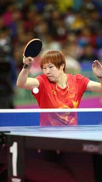 play. 11-1, 11-7); whilst at the same stage, Zhu Yuling upset the pecking order by defeating the more powerful Feng Tianwei of Singapore, the no.2 seed (13-11, 13-11, 14-12, 11-8).