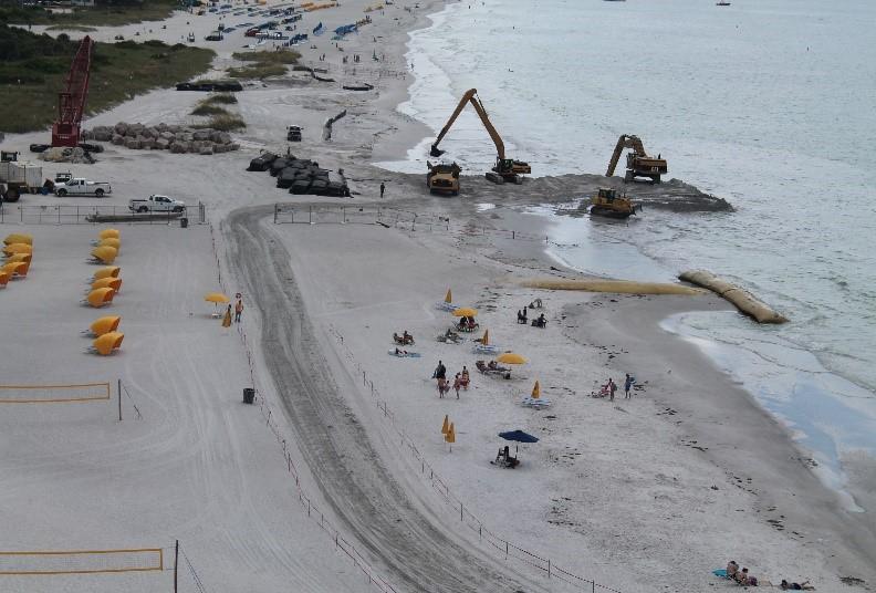 Page 6 The University of South Florida (Wang and Roberts, 2009) reported that the downdrift beach had no observable negative impact from the installation of the geotextile tube groins.