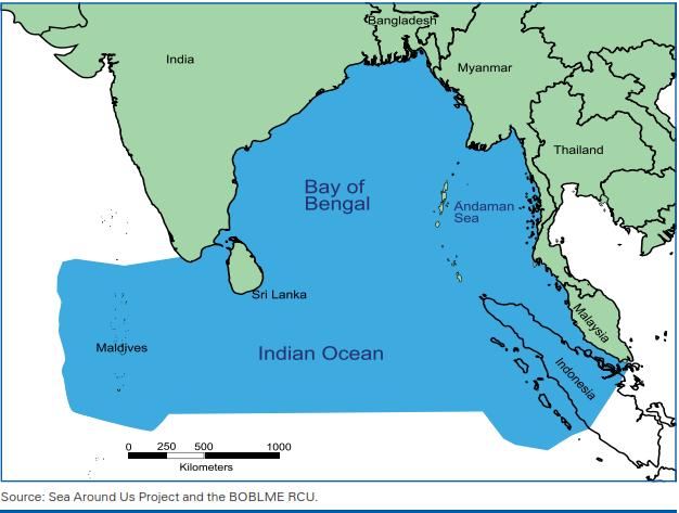 The Bay of Bengal Large Marine Ecosystem (BOBLME) Total maritime area: 6.2 million km 2 EEZ: 4.