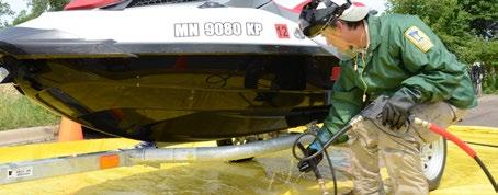 Section 5: Inspection and Decontamination 101 Boat Decontamination Protocol The general water temperature and pressure recommendations for decontamination of a boat are: Boat Area For non-sensitive