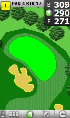 Using Tour Pro Hole View Your unit will display an overhead view of the entire hole as per the example below 1. Hole number and Tee box colour selected.