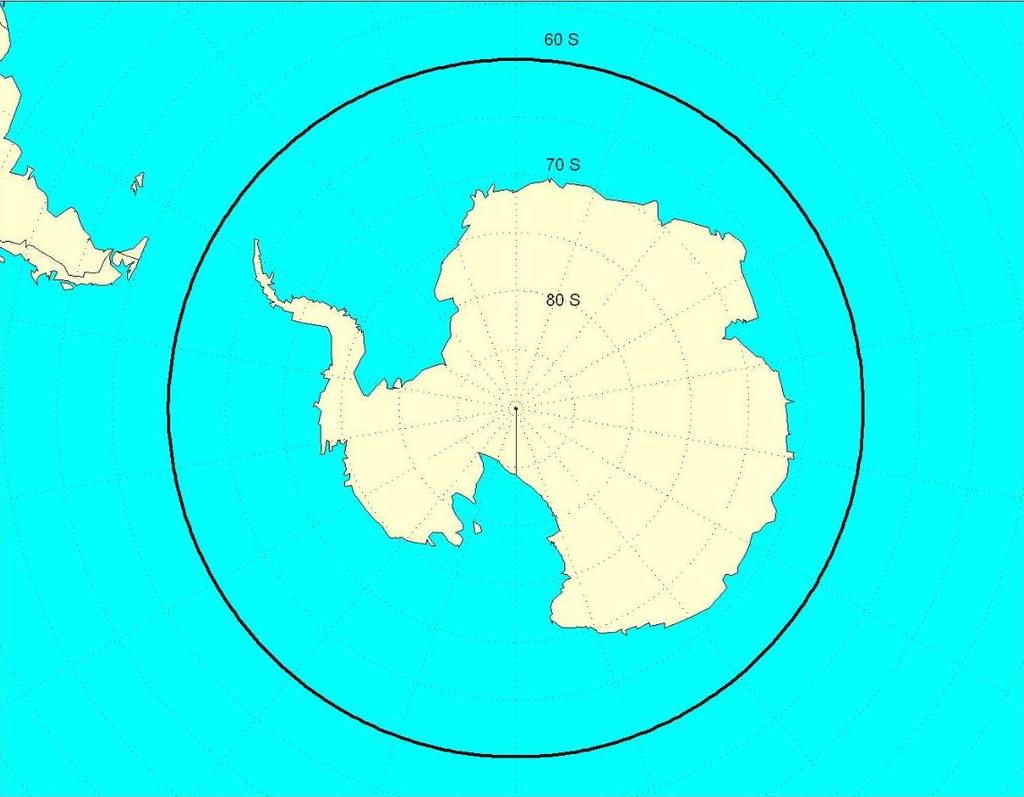 Geographical demarcation of the Antarctic Above 60 latitude