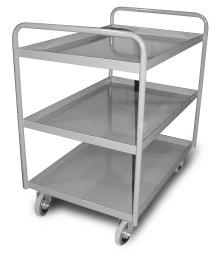 For caster upgrades see page 30 Options: Size 18" x 30" Two or three shelf Lips down 24x36-SC2-5RSX Two
