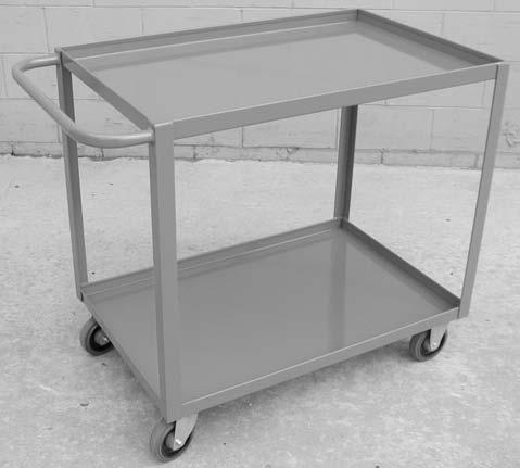 steel trays with 1 1 /2" lips up Push handle on swivel end Heavy duty all welded Frame 24" wide x 36" long