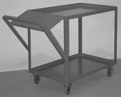 24x36-OC2-5RSX Two Shelf Order Cart 1 1 /2" lips up 14 ga.
