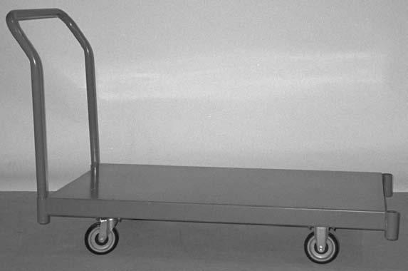 STOCK CARTS 24x48-SD-5RSX Steel Deck Platform Truck 14 ga. reinforced deck Removable handle (can be used on either end) Heavy duty welded 24" wide x 48" long deck Weight 80 lbs.