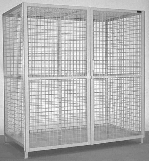 270 lbs. GS-20 Gas Cylinder Storage Unit Twenty cylinder capacity 1 1 /2" solid angle frames 2" x 2" welded wire mesh sides and top 14 ga.