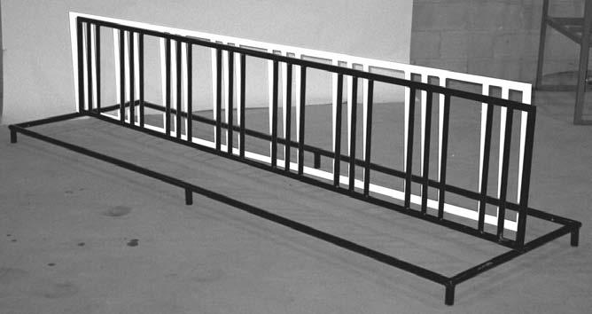 For caster upgrades see page 30 BR-4260 Bicycle Rack 42" wide x 60" long 10 bike capacity, double sided 1 5 /16" structural steel pipe