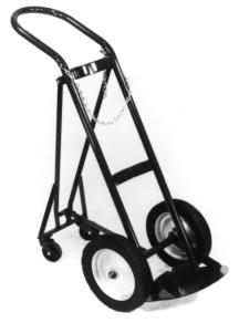 CYLINDER HAND TRUCKS These hand trucks are specially designed to hold and easily transport heavy compressed gas cylinders by persons of moderate strength.