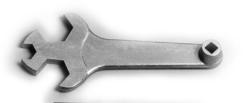 SPECIAL CYLINDER WRENCHES MODEL 90001 This universal cylinder wrench has 3 openings on one end (11/16", 1-1/8", 1-1/4") for tightening the various cylinder valve
