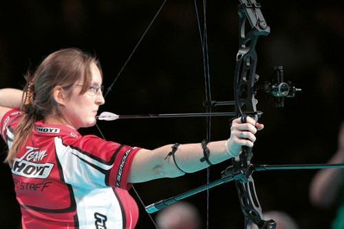 At full draw, the archer s 20 per cent contribution is in holding the bow vertical and steady to the target. On releasing the arrow, however, the bow is going to want to move.