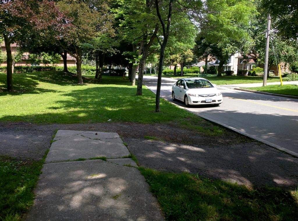 Sidewalk ends mid-block on local street Photo caption: