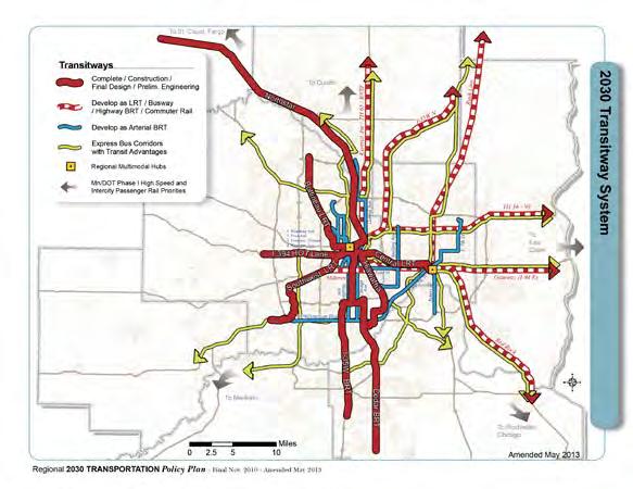 2030 Transportation Policy Plan Transitway modes on highways: Highway