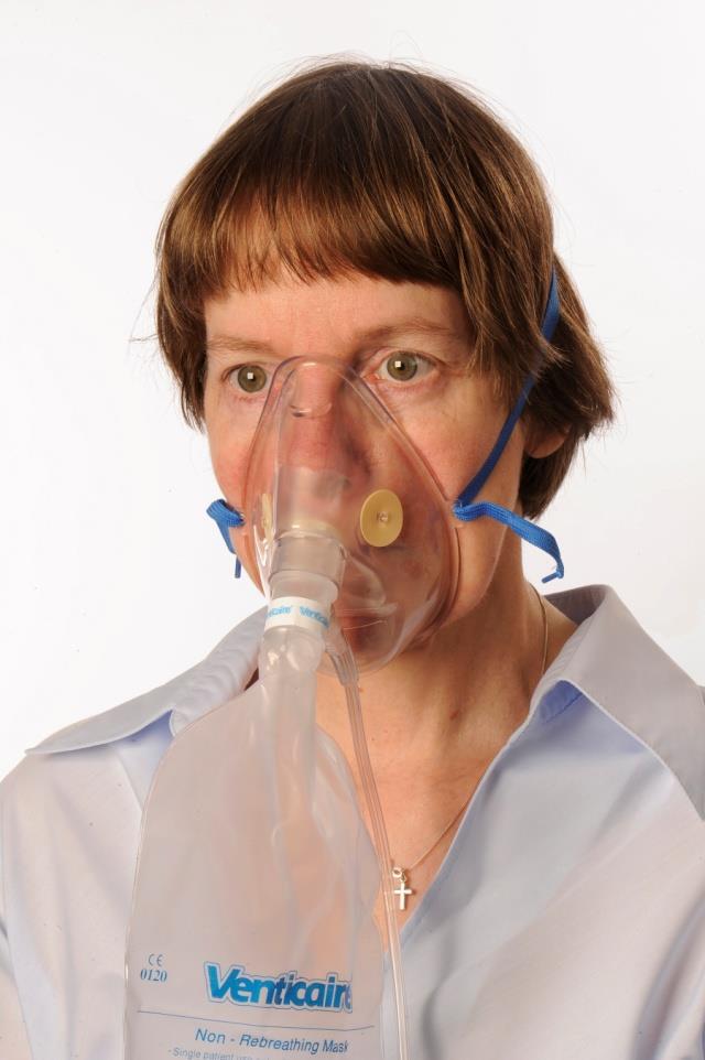 Oxygen Therapy: Procedure (7 of 10) High concentration non re-breathing reservoir mask Used for hypoxic patients such as critical illness, trauma patients, post-cardiac or respiratory arrest May be