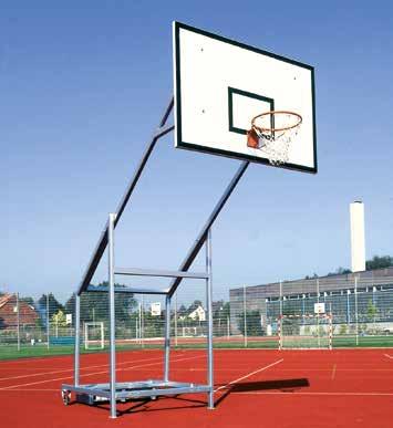 Basketball system mobile DIN-EN 1270 class C, TÜV-GS-APPROVED Completely made of aluminium Base frame and arm welded in one piece