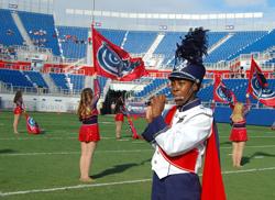 I love playing the FAU fight song proudly as the football team walks into the stadium and I love that feeling of excitement that I get every time I am handed new music and drill.