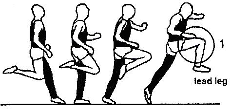 For the lead leg to pass first over the hurdle, the lead leg must be on the back block of the starting blocks for the 7-stride approach.