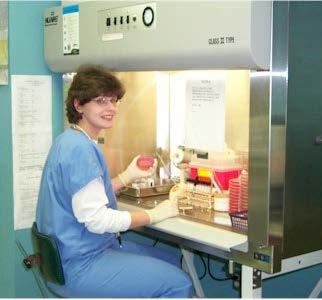 Working in a BSC Biosafety Cabinet Placement Clean/disinfect work surfaces before and after