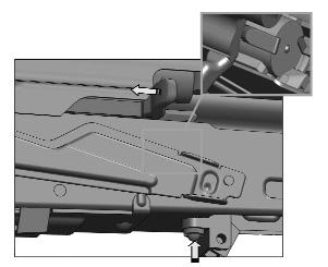 Engage the bolt hold open by drawing the bolt handle fully rearward. Push up on the hold open button and allow the bolt to move forward until it is caught by the hold open. (See Illustration #3). 3a.