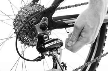 If your bicycle has gears and you are unsure how to tune and adjust them, you must seek an experienced bicycle mechanic UPPER LIMIT SCREW (H) ADJUST THE CABLE Make sure the chain is on the smallest