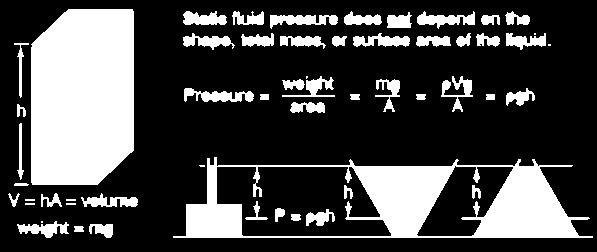 The fluid pressure at a given depth does not depend upon the total mass or total volume of the liquid.