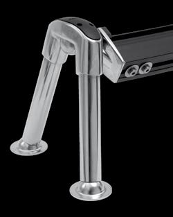 Ball-joint for adjustment of the track angle and console angle. Stainless steel AISI 316 side consols. Can be shortened if needed.