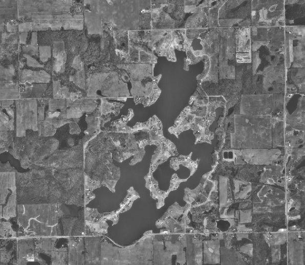 LAKE DIANE Hillsdale County (T8-9S R3W Sec 34-3,4) May 2001 Net Locations (1992 Aerial Photo)
