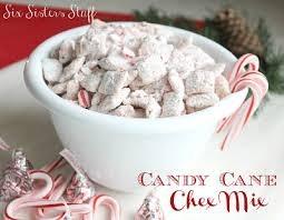 The Recipe Box Candy Cane Chex Mix -found on Sixsistersstuff.com ~ Directions: ~ 1. Add the powdered sugar to a plastic bag. 2. Put the Chex cereal in a large bowl.