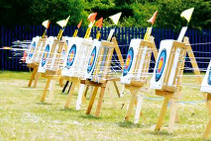 The orientation of an archery range in the northern hemisphere is the shooting line is on the south side of the range and the targets are on the north side, with a tolerance allowance from the