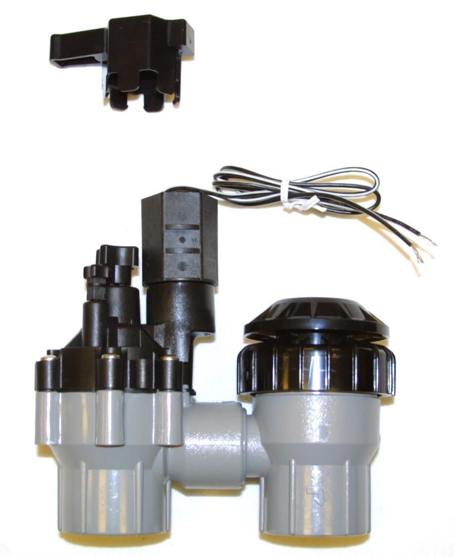 Solenoid lever Flow control knob Manual