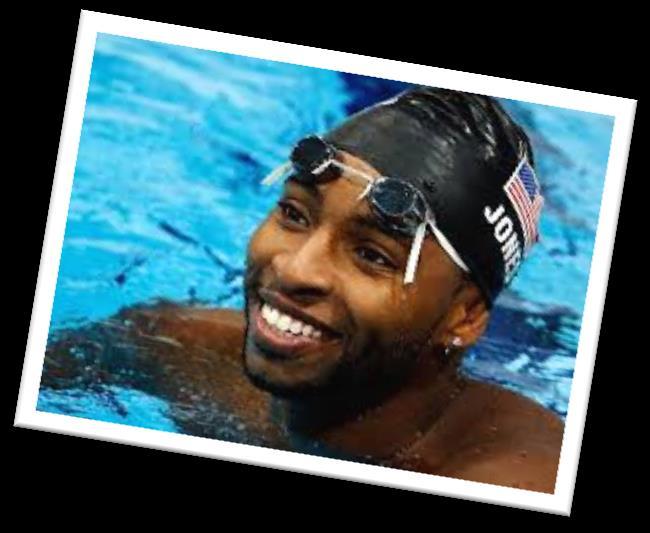 Cullen Jones #41 1 st Black Swimmer to hold a World Record- 50M Free 4 x Olympic Medal Winner 2 Gold, 2 Silver $2 Million Nike Endorsement Learned to swim because at 5 years old he almost drowned at